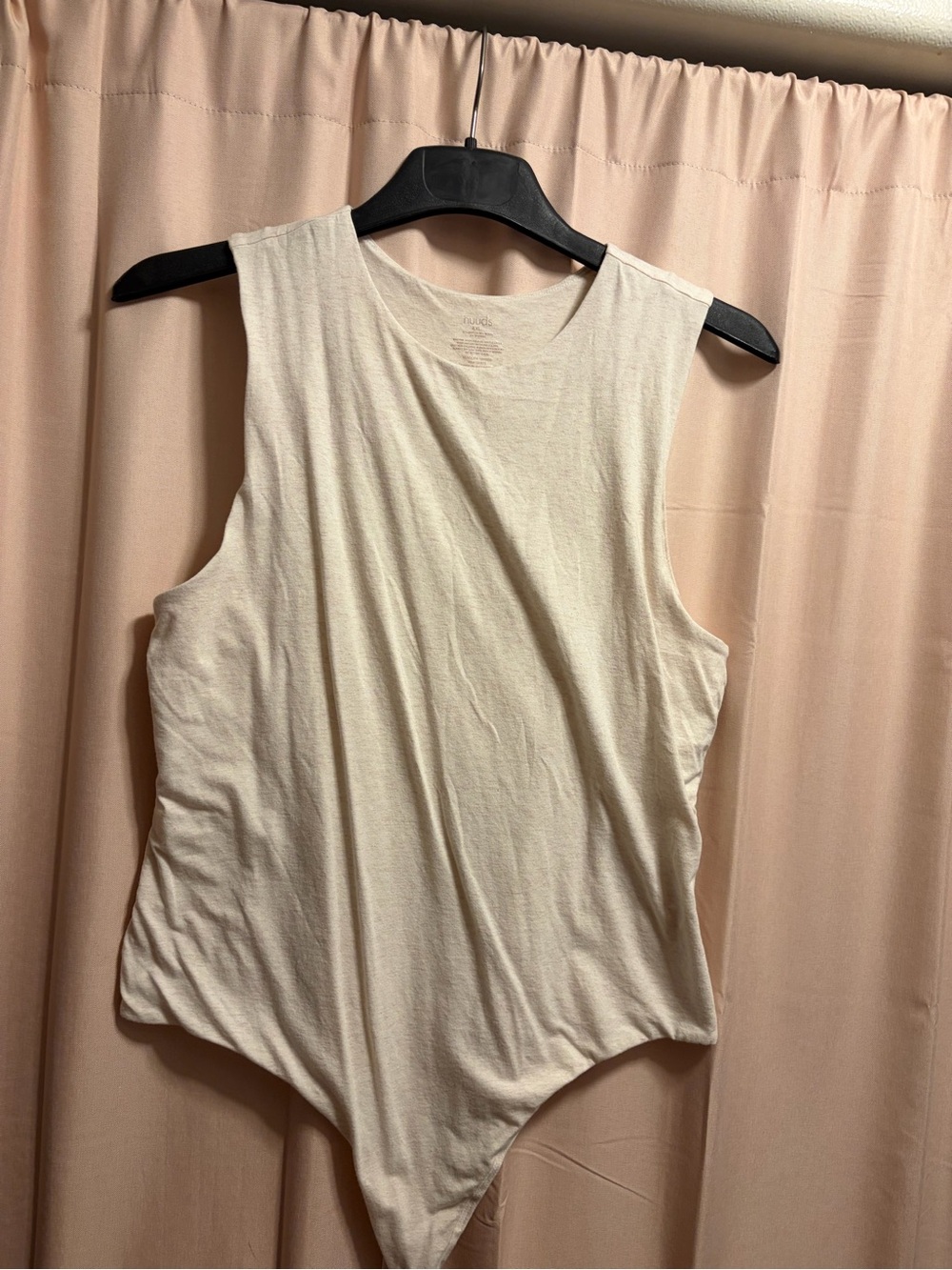 nuuds Cream Sleeveless Bodysuit Tank